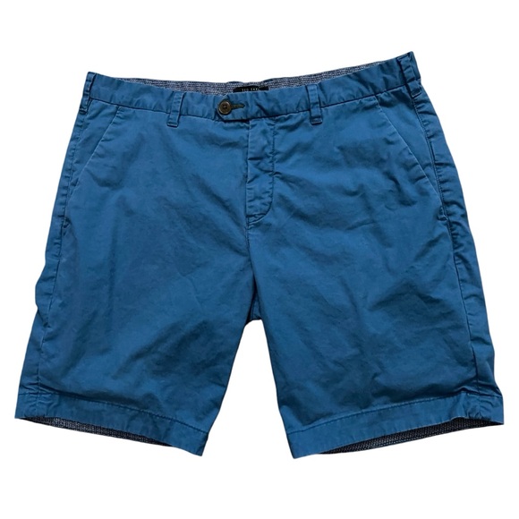 Ted Baker London Shorts Mens Size 36R Chino Flat Front Stretch Blue - Picture 1 of 5